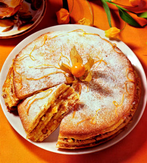 Блинный торт с апельсиновым джемом